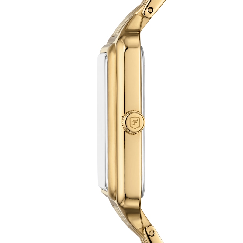 Main Image 3 of Ladies’ Fossil Raquel Crystal Accent Gold-Tone IP Watch with Rectangular Red Snake Dial (Model: ES5379)