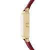 Thumbnail Image 3 of Ladies' Fossil Raquel Gold-Tone IP Red Leather Strap Watch with Rectangular Red Dial (Model: ES5383)