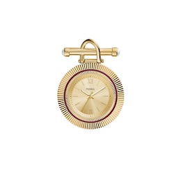 Ladies’ Fossil Scarlette Gold-Tone IP Brooch Watch with Gold-Toned Dial (Model: ES5384)
