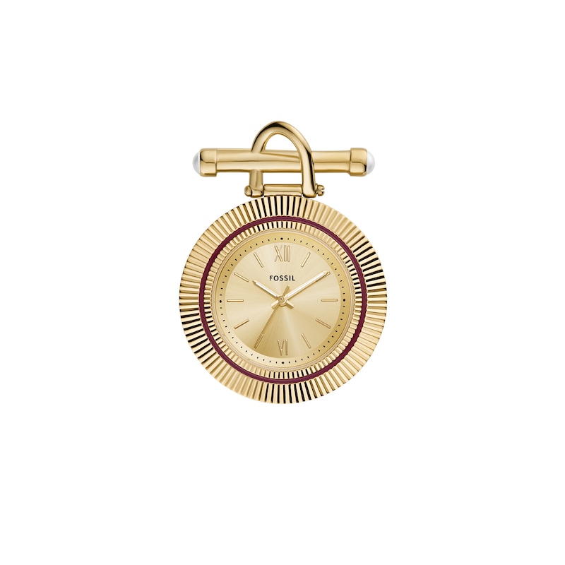 Main Image 1 of Ladies’ Fossil Scarlette Gold-Tone IP Brooch Watch with Gold-Toned Dial (Model: ES5384)