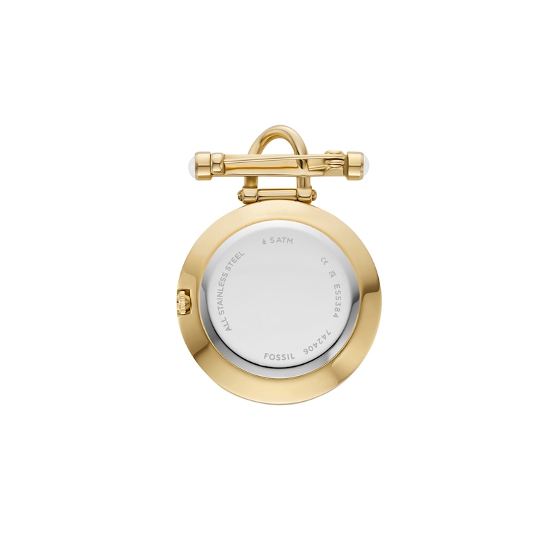 Main Image 2 of Ladies’ Fossil Scarlette Gold-Tone IP Brooch Watch with Gold-Toned Dial (Model: ES5384)