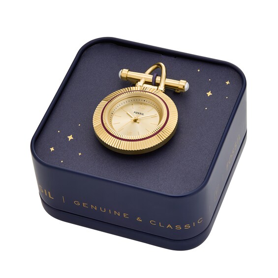Ladiesâ Fossil Scarlette Gold-Tone IP Brooch Watch with Gold-Toned Dial (Model: Es5384)