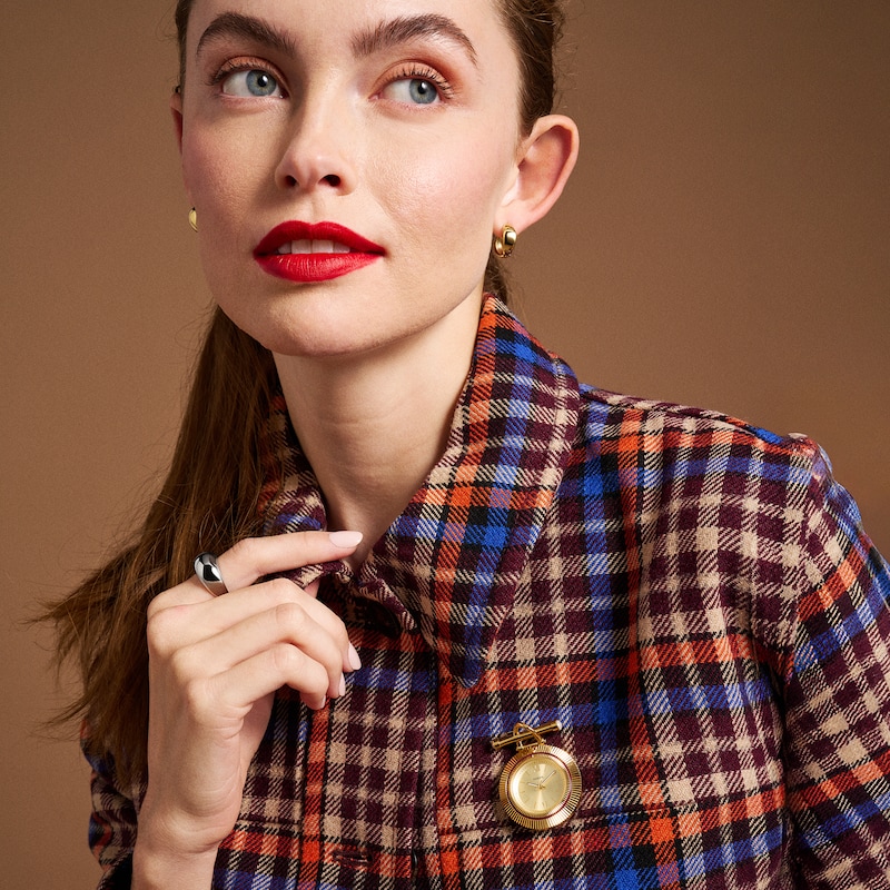 Main Image 5 of Ladies’ Fossil Scarlette Gold-Tone IP Brooch Watch with Gold-Toned Dial (Model: ES5384)