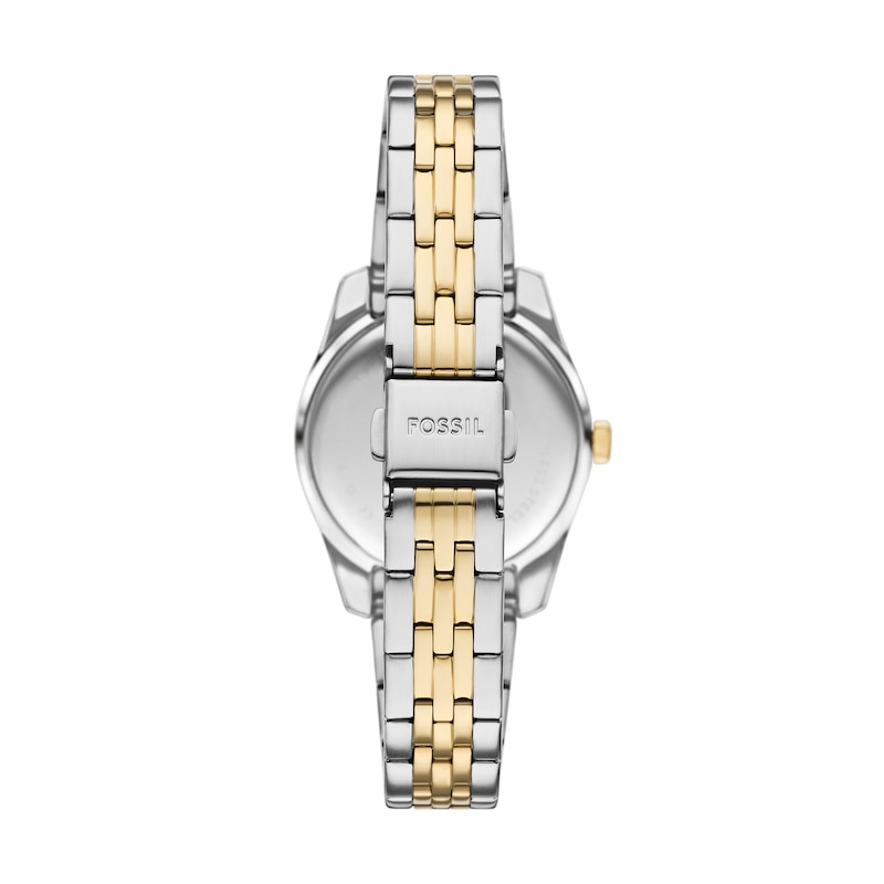 Main Image 2 of Ladies' Fossil Scarlette Crystal Accent Two-Tone IP Watch with Green Dial (Model: ES5388)