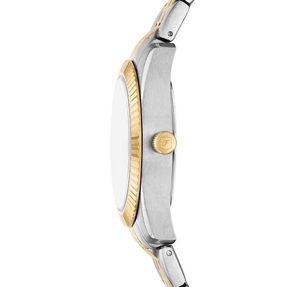 Ladies' Fossil Scarlette Crystal Accent Two-Tone IP Watch with Green Dial (Model: Es5388)