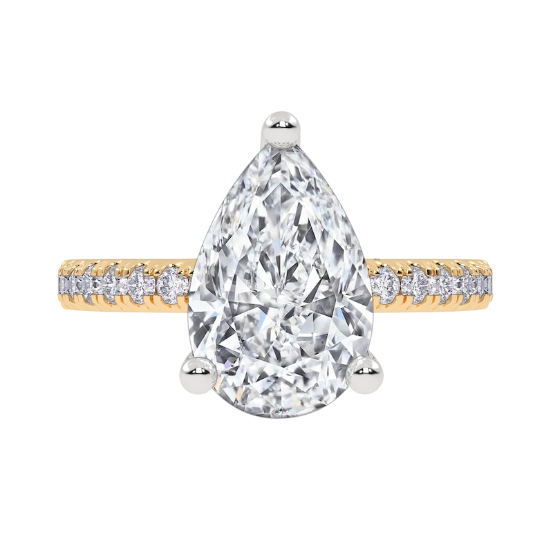 Main Image 3 of 2-1/4 CT. T.W. Pear-Shaped Certified Lab-Grown Diamond Engagement Ring in 14K Gold (I/SI2)