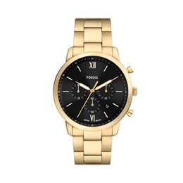 Men’s Fossil Neutra Gold-Tone IP Chronograph Watch with Black Sunray Dial (Model: FS6093)