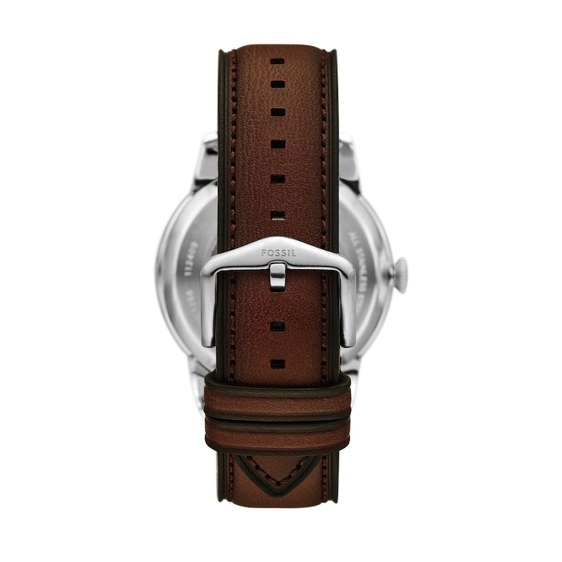 Main Image 2 of Men’s Fossil Townsman Brown Leather Strap Chronograph Automatic Watch with Ivory Dial (Model: ME3266)