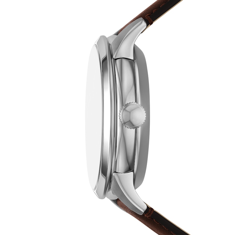 Main Image 3 of Men’s Fossil Townsman Brown Leather Strap Chronograph Automatic Watch with Ivory Dial (Model: ME3266)