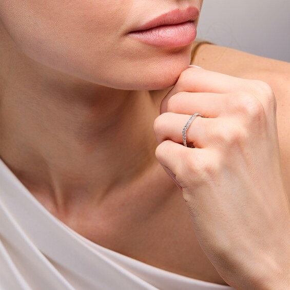 1/4 CT. T.w. Lab-Grown Diamond Contour Band in 14K White Gold (F/Si2)