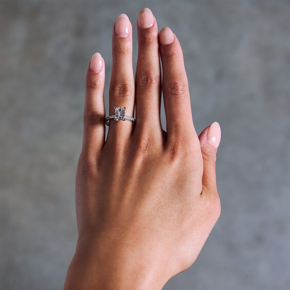 2-1/4 CT. T.w. Emerald-Cut Certified Lab-Grown Diamond Engagement Ring in 14K White Gold (F/Vs2)
