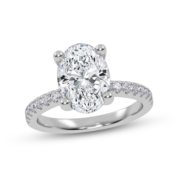 2-1/4 CT. T.w. Oval Certified Lab-Grown Diamond Engagement Ring in 14K White Gold (I/Si2)