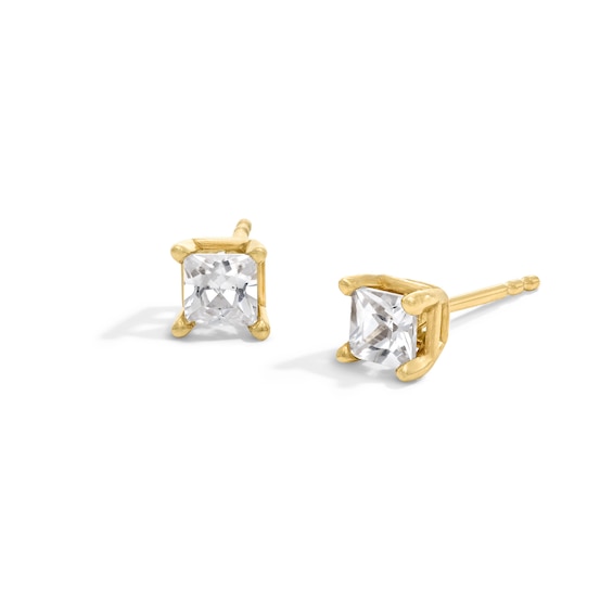 1/2 CT. T.w. Princess-Cut Diamond Solitaire Stud Earrings in 14K Gold (J/I3)