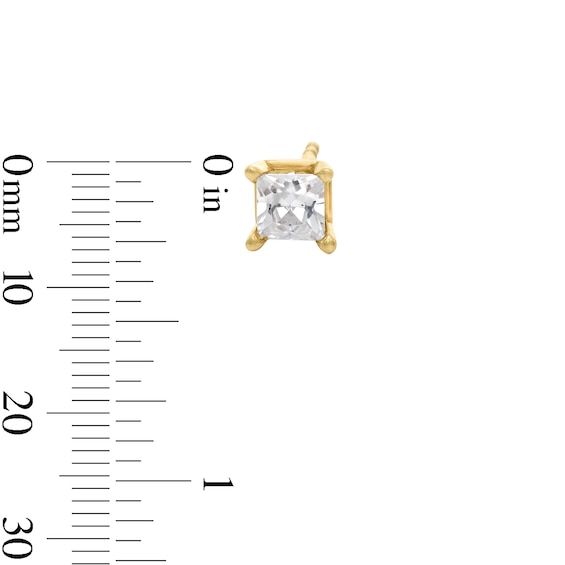 1/2 CT. T.w. Princess-Cut Diamond Solitaire Stud Earrings in 14K Gold (J/I3)