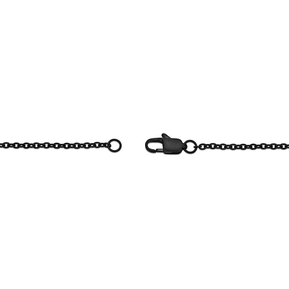 Sculpted Cross Pendant in Stainless Steel with Black Ion Plate - 22"