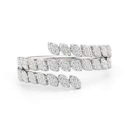 1/4 CT. T.W. Marquise-Shaped Multi-Diamond Spiral Ring in Sterling Silver