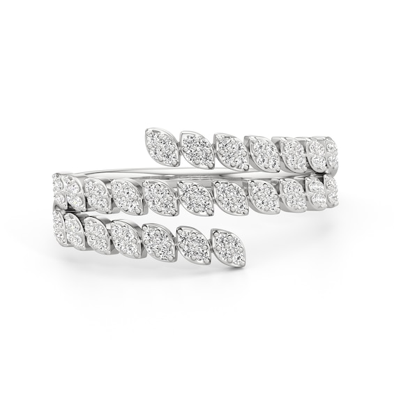 1/4 CT. T.w. Marquise-Shaped Multi-Diamond Spiral Ring in Sterling Silver