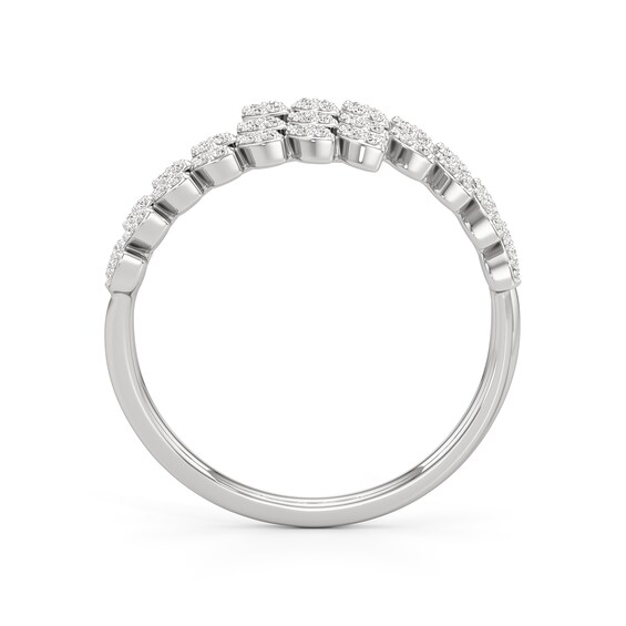 1/4 CT. T.w. Marquise-Shaped Multi-Diamond Spiral Ring in Sterling Silver
