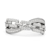 Thumbnail Image 1 of 1/3 CT. T.W. Diamond Chain Link Crossover Ring in Sterling Silver
