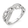 Thumbnail Image 2 of 1/3 CT. T.W. Diamond Chain Link Crossover Ring in Sterling Silver