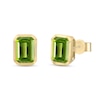 Thumbnail Image 1 of Emerald-Cut Peridot Bezel-Set Solitaire Stud Earrings in 14K Gold