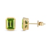 Thumbnail Image 2 of Emerald-Cut Peridot Bezel-Set Solitaire Stud Earrings in 14K Gold