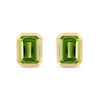 Thumbnail Image 3 of Emerald-Cut Peridot Bezel-Set Solitaire Stud Earrings in 14K Gold