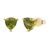 Thumbnail Image 1 of 6.0mm Trilliant-Cut Peridot Solitaire Stud Earrings in 14K Gold