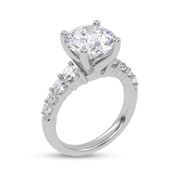 3-3/4 CT. T.w. Certified Lab-Grown Diamond Graduated Shank Engagement Ring in 14K White Gold (I/Si2)