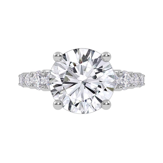 3-3/4 CT. T.w. Certified Lab-Grown Diamond Graduated Shank Engagement Ring in 14K White Gold (I/Si2)