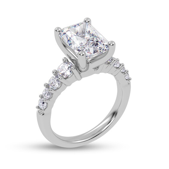 3-3/4 CT. T.w. Emerald-Cut Certified Lab-Grown Diamond Graduated Shank Engagement Ring in 14K Gold (I/Si2
