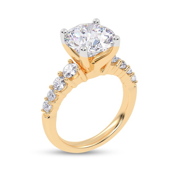 3-3/4 CT. T.w. Certified Lab-Grown Diamond Graduated Shank Engagement Ring in 14K Gold (I/Si2)