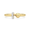 Thumbnail Image 1 of 1/15 CT. T.W. Lab-Grown Diamond Ball and Bar Open Shank Ring in Sterling Silver with 24K Gold Plate