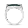 Thumbnail Image 3 of Hexagon Green Malachite Solitaire Overlay Ring in Sterling Silver