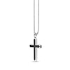 Thumbnail Image 2 of Onyx Cross Pendant in Sterling Silver - 24"