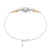 Thumbnail Image 2 of White Lab-Created Sapphire Heart Bracelet in Sterling Silver and 14K Rose Gold Plate - 7.25&quot;