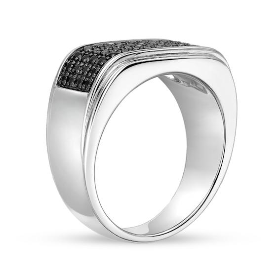 1/2 CT. T.w. Black Diamond Multi-Row Ring Sterling Silver