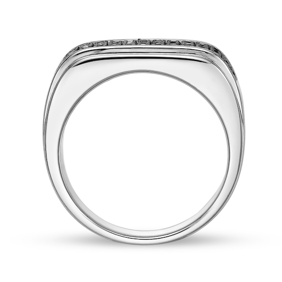 1/2 CT. T.w. Black Diamond Multi-Row Ring Sterling Silver