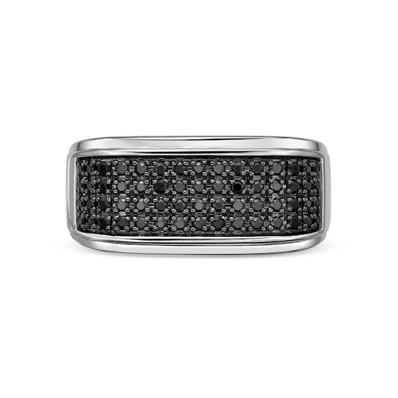 1/2 CT. T.w. Black Diamond Multi-Row Ring Sterling Silver