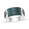 Thumbnail Image 1 of Rectangular Green Malachite Inlay Ring in Sterling Silver