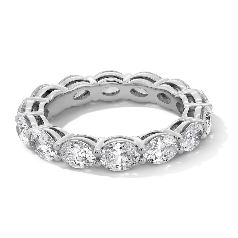 Main Image 1 of 3-1/3 CT. T.W. Oval Certified Diamond Eternity Band in 14K White Gold (I/SI2) - Size 7