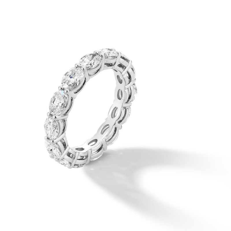 Main Image 3 of 3-1/3 CT. T.W. Oval Certified Diamond Eternity Band in 14K White Gold (I/SI2) - Size 7