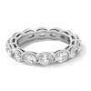 Thumbnail Image 1 of 3 CT. T.W. Oval Certified Diamond Eternity Band in 14K White Gold (I/SI2) - Size 6