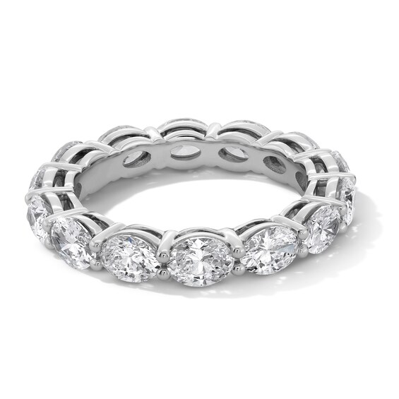 3 CT. T.w. Oval Certified Diamond Eternity Band in 14K White Gold (I/Si2) - Size 6