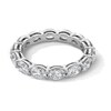 Thumbnail Image 1 of 3 CT. T.W. Oval Certified Diamond Eternity Band in 14K White Gold (I/SI2) - Size 5