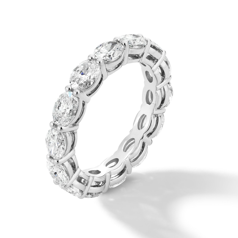 Main Image 3 of 3 CT. T.W. Oval Certified Diamond Eternity Band in 14K White Gold (I/SI2) - Size 5