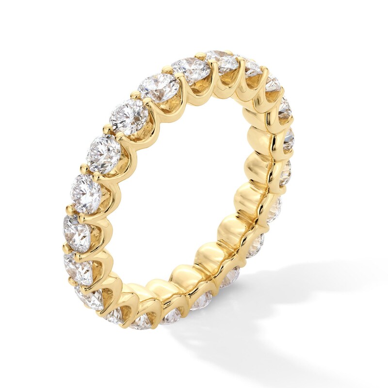 Main Image 3 of 3 CT. T.W. Certified Diamond Scallop Eternity Band in 14K Gold (I/SI2) - Size 8