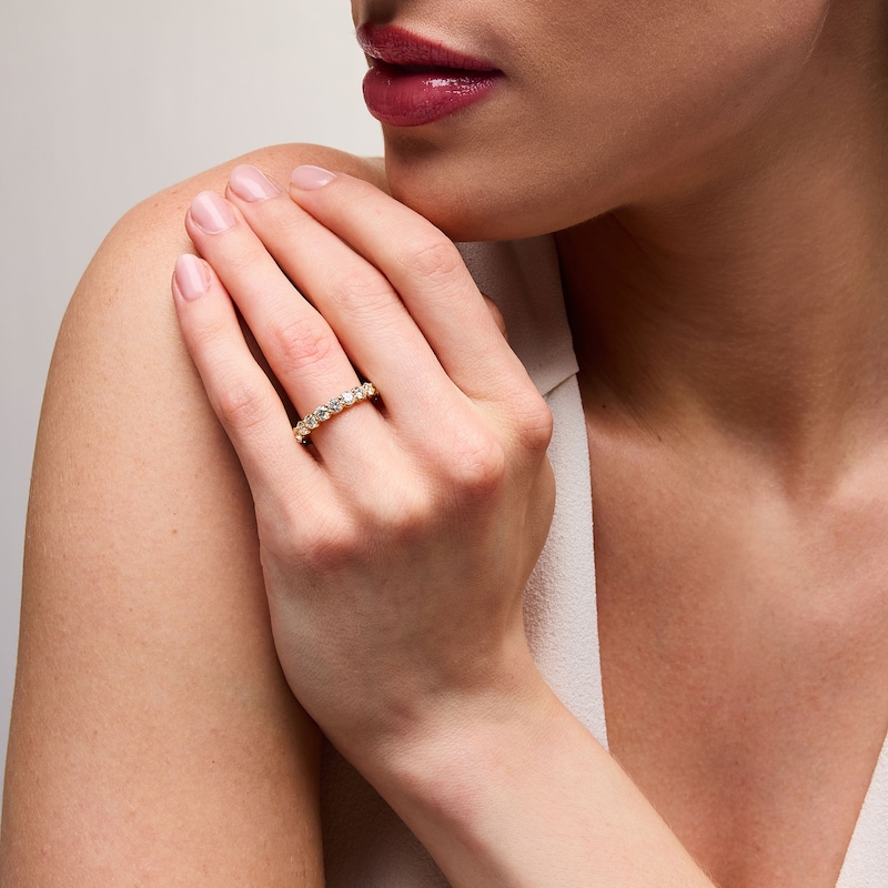 Main Image 2 of 2-7/8 CT. T.W. Certified Diamond Scallop Eternity Band in 14K Gold (I/SI2) - Size 6