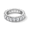 Thumbnail Image 1 of 7-3/4 CT. T.W. Emerald-Cut Certified Lab-Grown Diamond Eternity Band in 14K White Gold (F/VS2) - Size 8