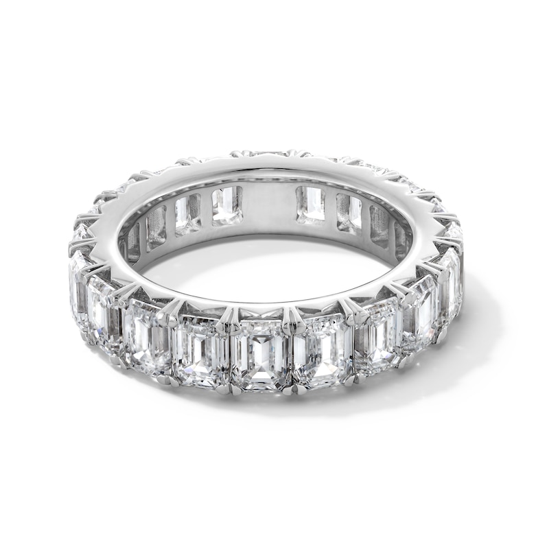Main Image 1 of 7-3/4 CT. T.W. Emerald-Cut Certified Lab-Grown Diamond Eternity Band in 14K White Gold (F/VS2) - Size 8